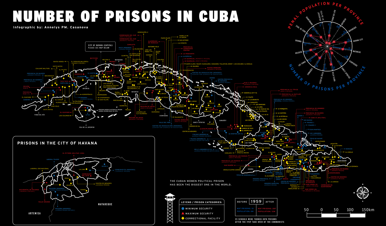 Cuban Prisons map